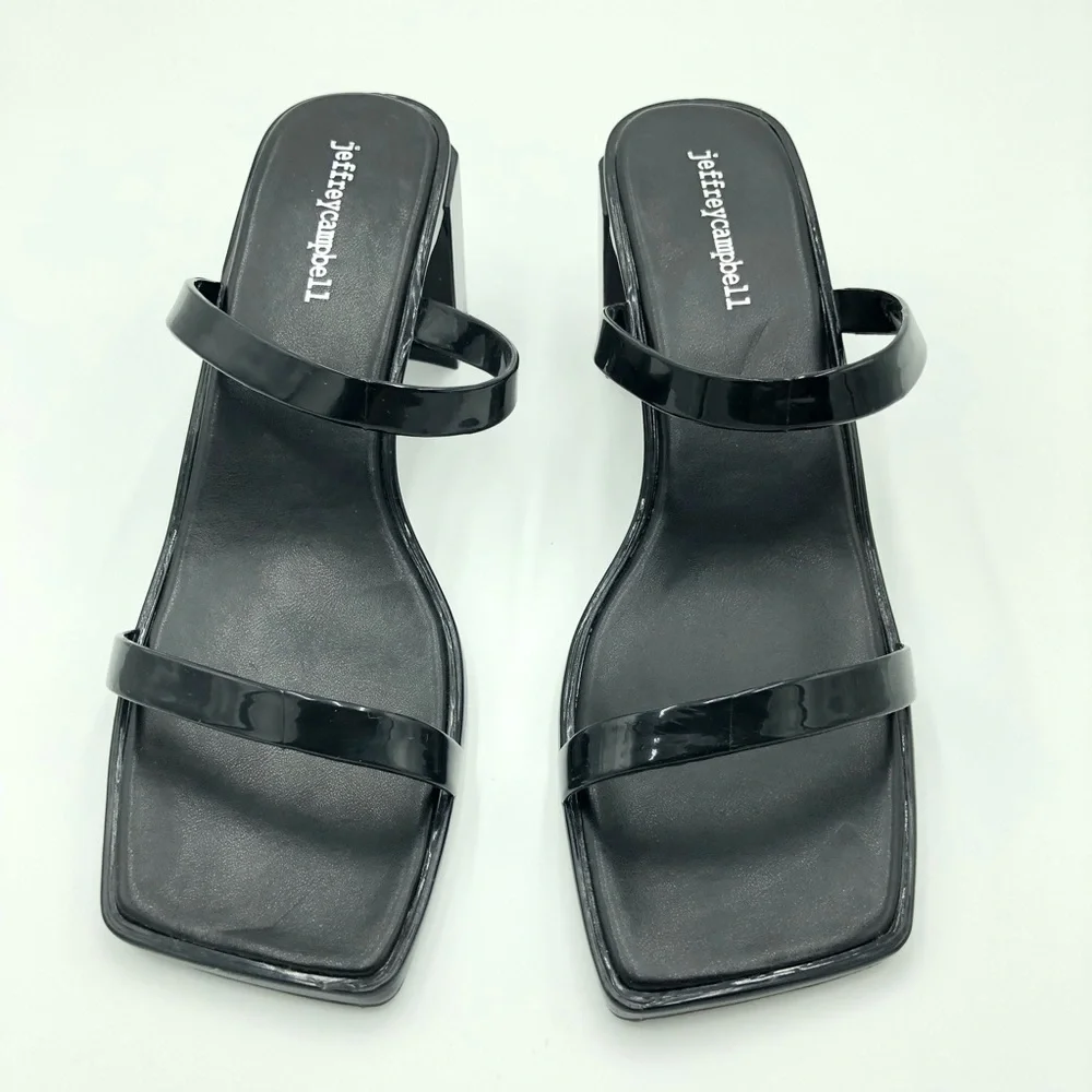 NWOT Black Jeffrey Campbell Jamm-3 Jelly Slide Sandal Heels Size 10
